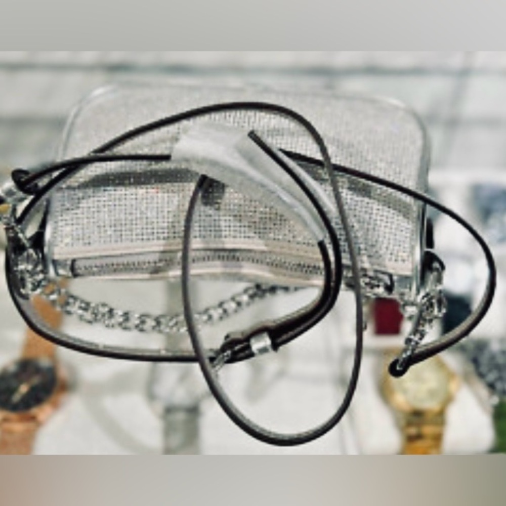 Michael Kors Carmela Small Silver
Sparkling Rhinestone Pouchette and Crossbody - Picture 7 of 10